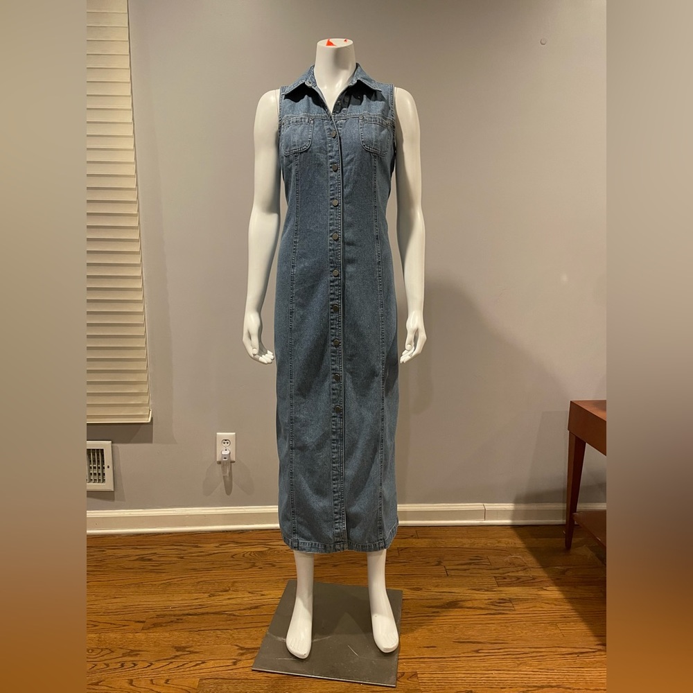 Vintage 90s New York & Company long denim dress size 10
